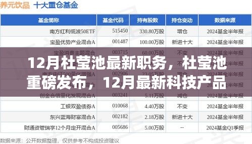 杜瑩池最新職務(wù)揭秘與未來科技產(chǎn)品展望,未來生活重磅來襲