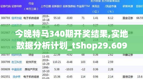 今晚特馬340期開獎結果,實地數據分析計劃_tShop29.609-9