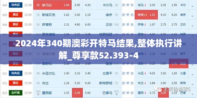 2024年340期澳彩開特馬結(jié)果,整體執(zhí)行講解_尊享款52.393-4