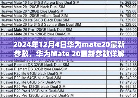華為Mate 20最新參數詳解及購買指南(2024年12月版)