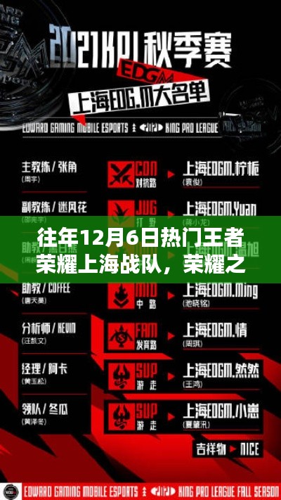 王者榮耀上海戰(zhàn)隊(duì)歷年12月6日榮耀之路,輝煌篇章的歷程回顧