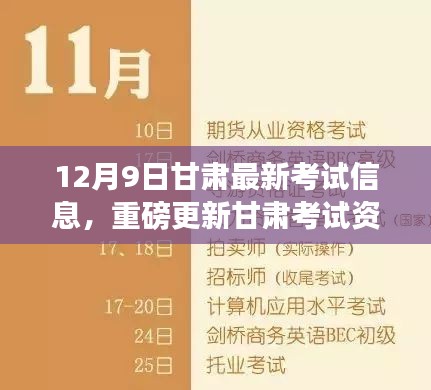 甘肅考試資訊大揭秘,最新考試信息一網(wǎng)打盡,重磅更新解析考試安排(12月9日)