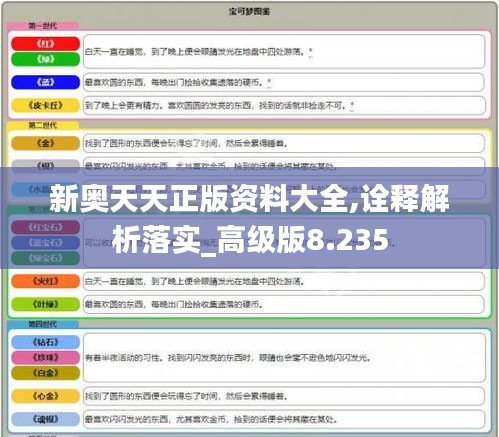 新奧天天正版資料大全,詮釋解析落實(shí)_高級(jí)版8.235