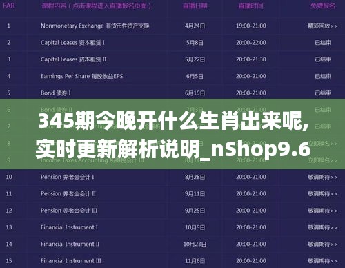 345期今晚開(kāi)什么生肖出來(lái)呢,實(shí)時(shí)更新解析說(shuō)明_nShop9.621