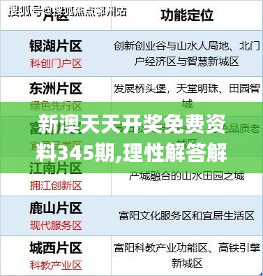 新澳天天開獎免費資料345期,理性解答解釋落實_領航款7.678