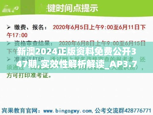 新澳2024正版資料免費公開347期,實效性解析解讀_AP3.773