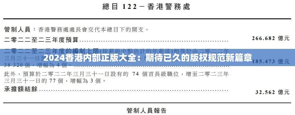 2024香港內(nèi)部正版大全:期待已久的版權(quán)規(guī)范新篇章