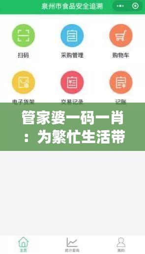 管家婆一碼一肖：為繁忙生活帶來支付便捷的智能管家