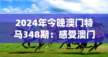 2024年今晚澳門特馬348期:感受澳門賽馬的速度與激情