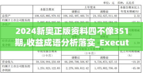 2024新奧正版資料四不像351期,收益成語分析落實_Executive14.589