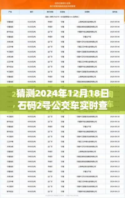 揭秘預測攻略,掌握未來公交動態,預測石碼2號公交車2024年12月18日實時查詢情況