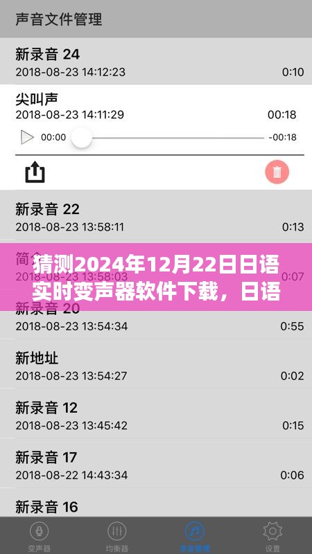 日語實時變聲器軟件下載趨勢預測,未來價值探討與2024年最新動態