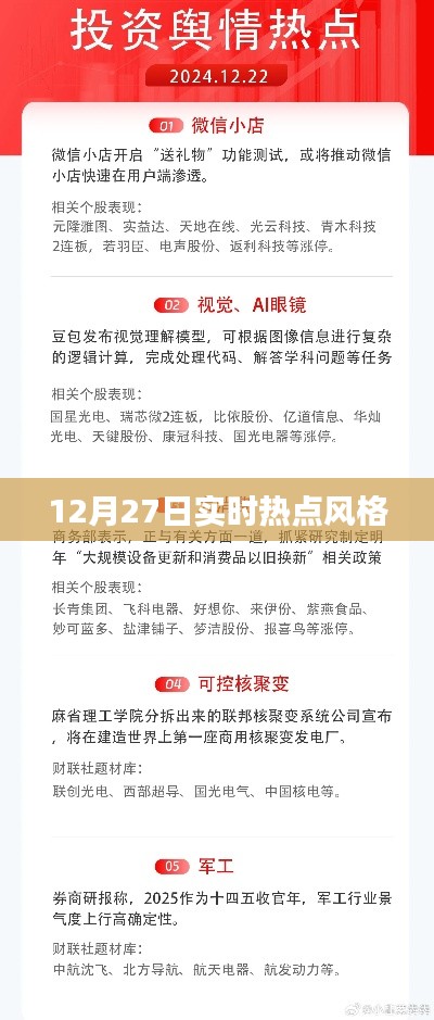 時尚潮流風向標,12月27日實時熱點聚焦