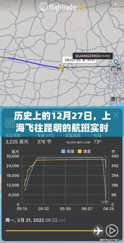 歷史上的航班動態,上海飛往昆明航班實時查詢