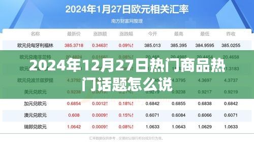 2024年12月27日熱門商品話題解析