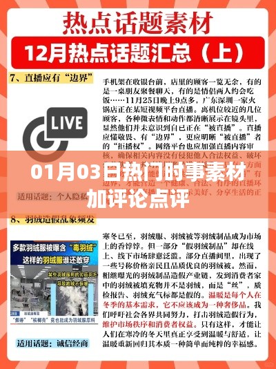 精選時事熱點素材及深度評論點評 01月03日速遞