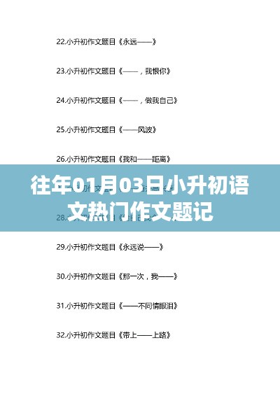 小升初語(yǔ)文熱門(mén)作文題記精選解析