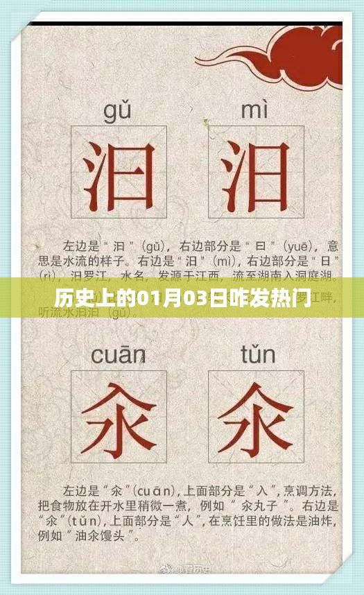 歷史上的大事件,一月三日發熱門回顧