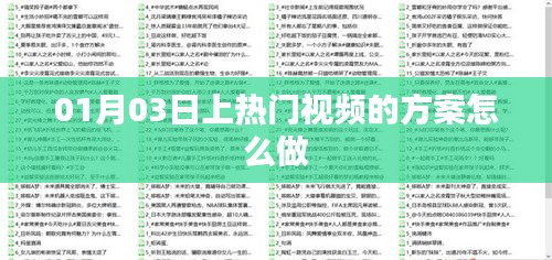 熱門(mén)視頻方案制作攻略,從策劃到實(shí)施
