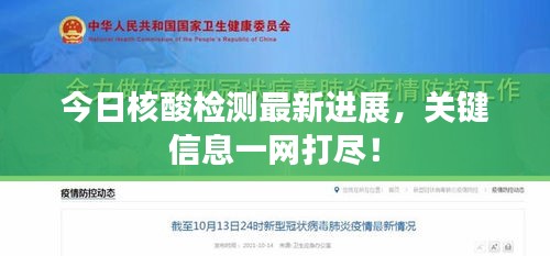 今日核酸檢測最新進展,關鍵信息一網打盡!