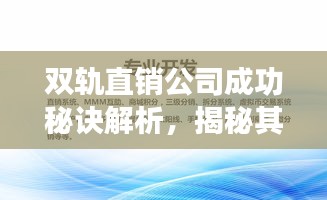 雙軌直銷公司成功秘訣解析,揭秘其排名背后的秘訣