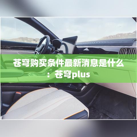 蒼穹購買條件最新消息是什么:蒼穹plus