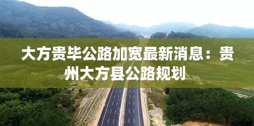 大方貴畢公路加寬最新消息:貴州大方縣公路規劃
