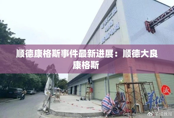 順德康格斯事件最新進展:順德大良康格斯