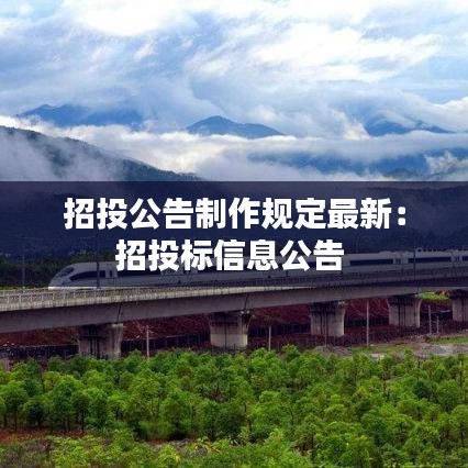 招投公告制作規定最新：招投標信息公告 