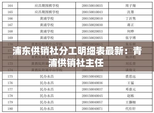 浦東供銷社分工明細表最新：青浦供銷社主任 