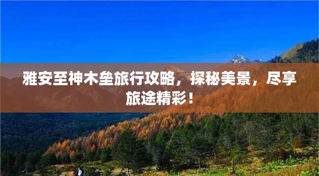 雅安至神木壘旅行攻略,探秘美景,盡享旅途精彩!
