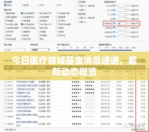 今日醫療領域基金消息速遞，最新動態概覽