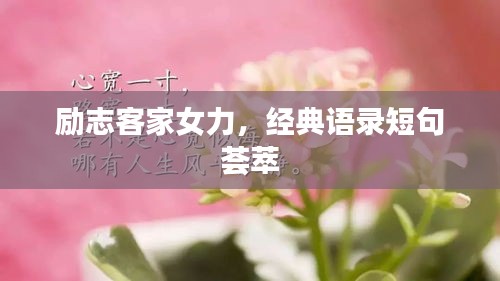 勵志客家女力,經典語錄短句薈萃