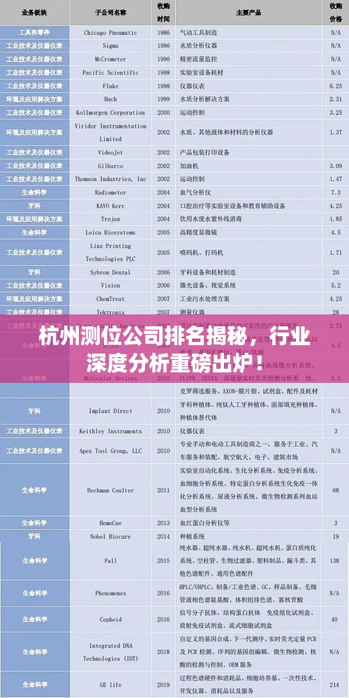 杭州測位公司排名揭秘，行業深度分析重磅出爐！