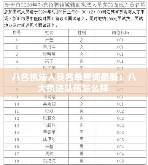八名執法人員名單查詢最新：八大執法隊伍怎么樣 