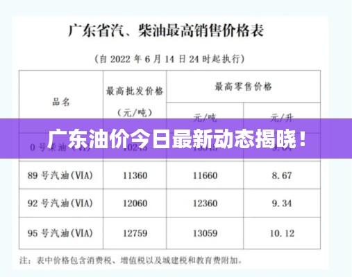 廣東油價今日最新動態揭曉!