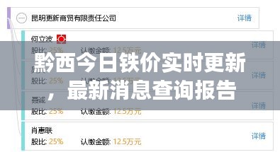 黔西今日鐵價(jià)實(shí)時(shí)更新,最新消息查詢報(bào)告