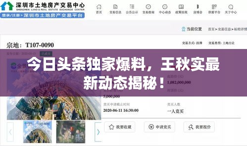 今日頭條獨(dú)家爆料,王秋實(shí)最新動(dòng)態(tài)揭秘!