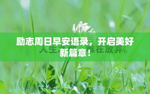 勵志周日早安語錄,開啟美好新篇章!