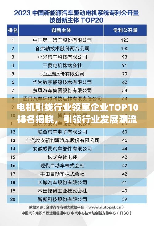 電機引線行業領軍企業TOP10排名揭曉,引領行業發展潮流