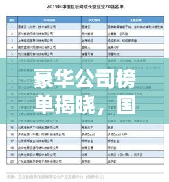 豪華公司榜單揭曉，國內頂級企業排名榜單！