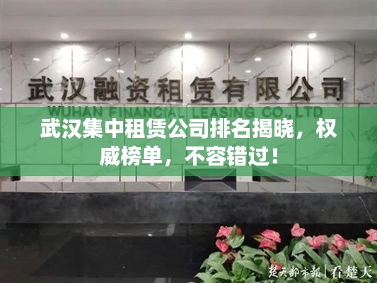 武漢集中租賃公司排名揭曉,權威榜單,不容錯過!