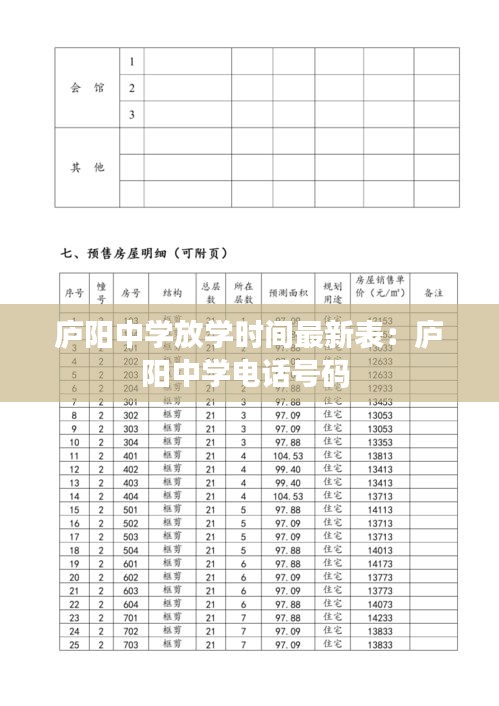 廬陽中學放學時間最新表:廬陽中學電話號碼