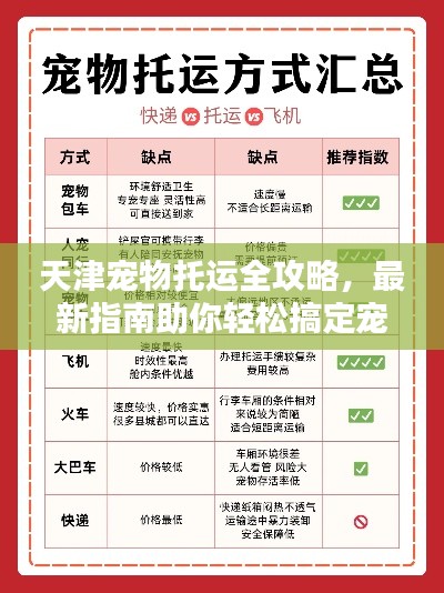 天津寵物托運全攻略,最新指南助你輕松搞定寵物出行!