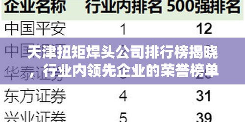 天津扭矩焊頭公司排行榜揭曉,行業(yè)內(nèi)領(lǐng)先企業(yè)的榮譽(yù)榜單