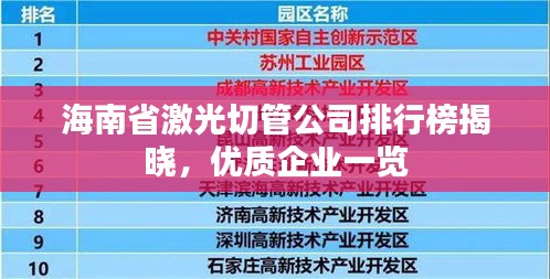 海南省激光切管公司排行榜揭曉,優質企業一覽