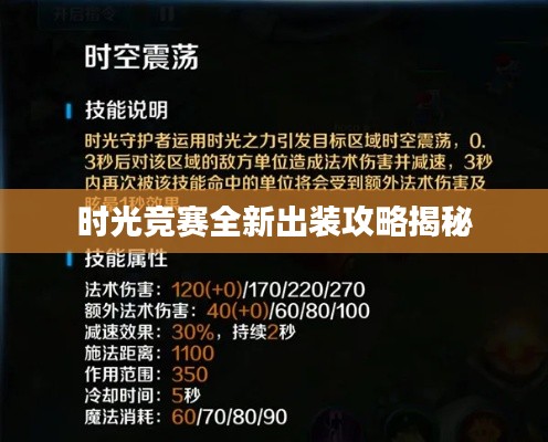 時光競賽全新出裝攻略揭秘
