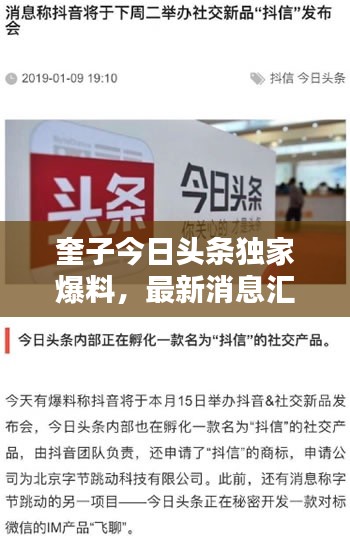 奎子今日頭條獨家爆料,最新消息匯總