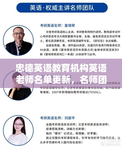 忠德英語教育機構英語老師名單更新,名師團隊最新消息揭秘!