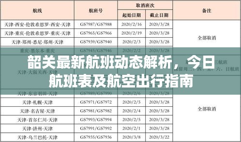 韶關(guān)最新航班動態(tài)解析,今日航班表及航空出行指南